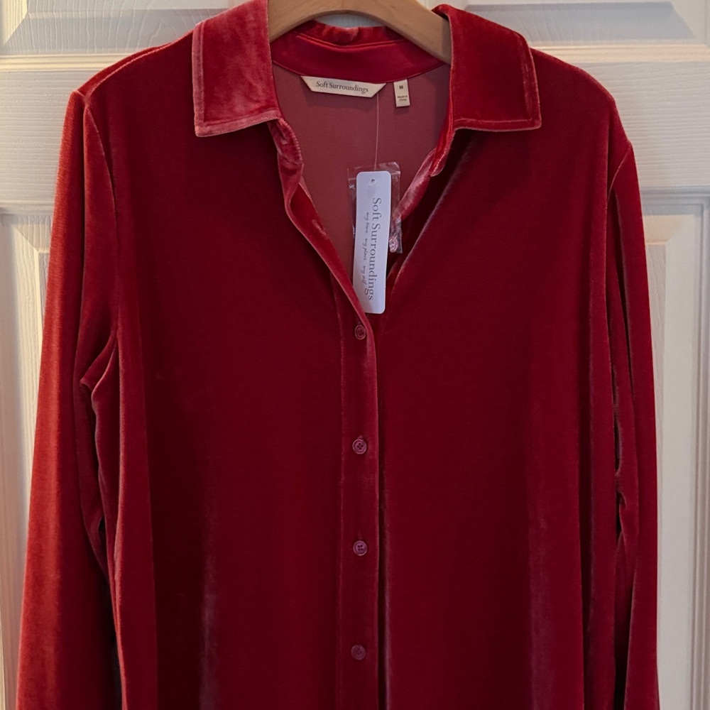 Soft Surroundings Velvet Boyfriend Tunic Shirt